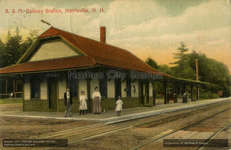 Postcard: Boston & Maine Railway Station, Harrisville, New Hampshire